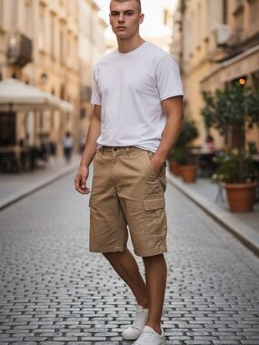 Galaxy by Harvic Khaki Cargo Shorts - Men's Size 34 - EUC